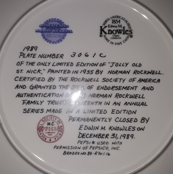 Norman Rockwell Christmas plate - Picture 2 of 2